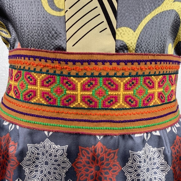 Whitley by Johnny Was Obi Belted Peplum Silk top S - Picture 7 of 7